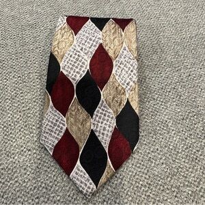 Pierre Cardin 100% Silk Elegant Multicolor Geometric Men's Tie
